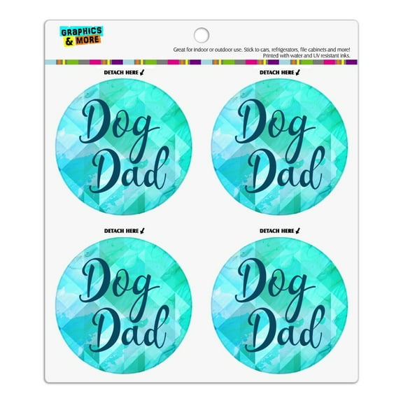 Dog Dad Refrigerator Fridge Locker Vinyl Circle Magnet Set