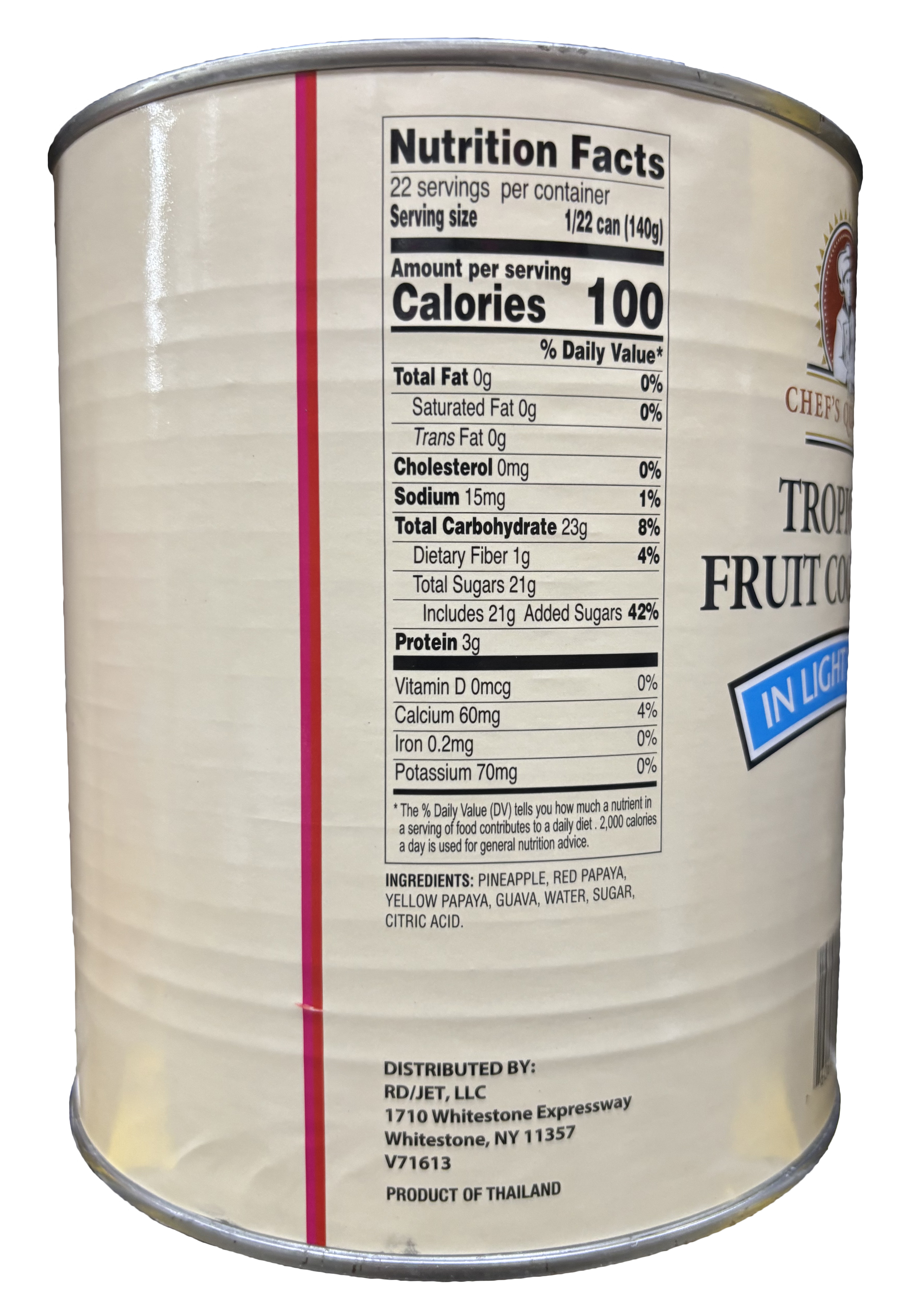Chef's Quality Tropical Fruit Cocktail In Light Syrup | Kosher | 6.75 lb