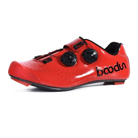 

Naiyafly 1Pair Men Women Road Cycling Shoes Breathable Genuine Leather Nylon Sole Road Bike Shoes Black White Racing Roadbike Bicycle Shoes Red 8