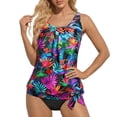 thumbnail image 3 of Womens Flowy Tankini Tops Modest Bathing Suit Loose Fit Swimsuits Tops Color Multicolour Size XXL, 3 of 4
