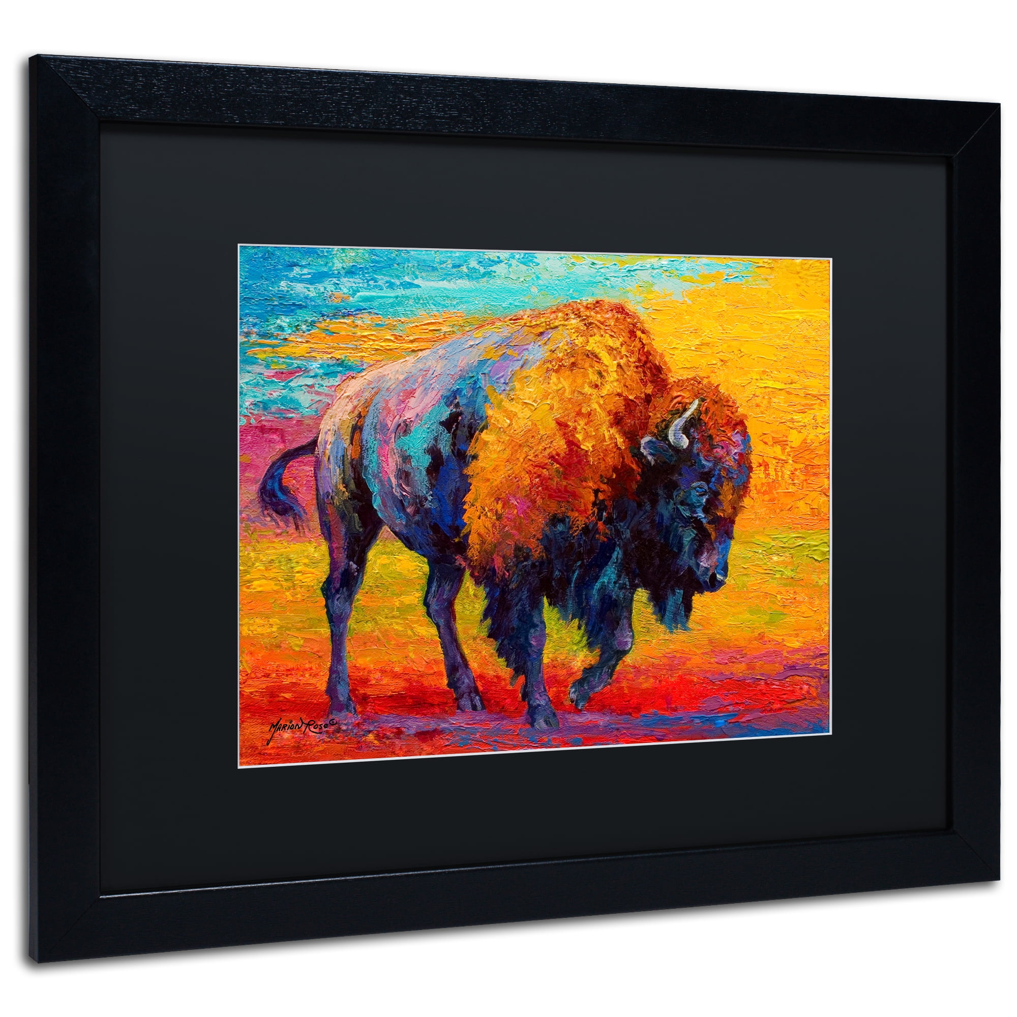 Marion Rose 'Spirit of the Prairie' Black Matted Framed Art