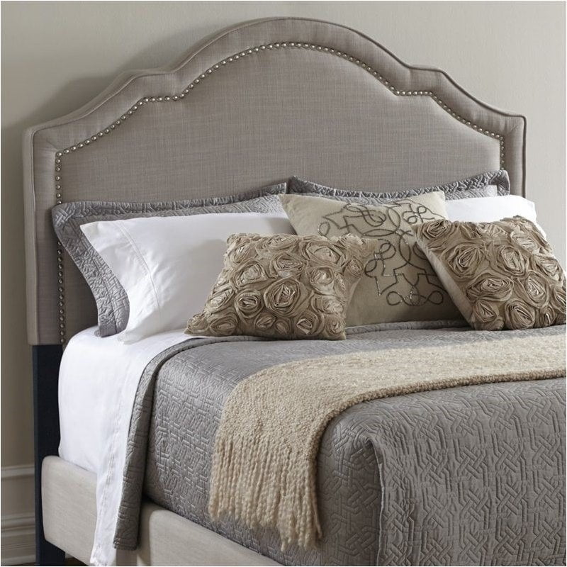 Pemberly Row Upholstered King Headboard in Taupe