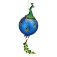 thumbnail image 2 of 8.5" Green and Royal Blue Peacock Bird Glass Ball with Dangle Christmas Ornament, 2 of 2