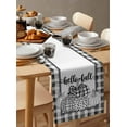 thumbnail image 3 of Thanksgiving Pumpkins Burlap Cotton Table Runner 13x72 Inches Long, Fall White Buffalo Plaid Farmhouse Farmhouse Table Runners, Outdoor Dining Tablecloths Decor for Baby Shower/Party/Wedding, 3 of 6
