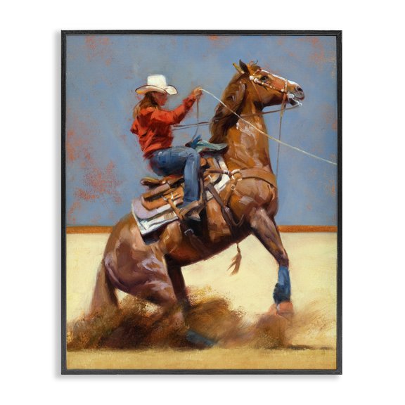 Stupell Industries Eclectic Equestrian Cowboy Black Framed Giclee Art, 11 x 14, by Julie T. Chapman