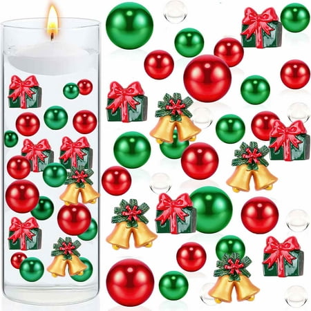 6010pcs Christmas Vase Filler Floating Pearls for Vases, Christmas Vase Fillers Beads Floating Pearls & Candy Water Gel Beads for Vase Fillers, Christmas Party Decoration