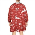 thumbnail image 2 of Wearable Oversized Blanket,Red Christmas Reindeer and Snowflake Pattern Wearable Blanket Hoodie for Adults,Cozy Hooded Blankets with Super Pockets,Super Warm Fuzzy Pullover for Women & Men, 2 of 6