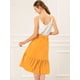 thumbnail image 5 of Falda A Media Pierna Allegra K Con Volantes De Gasa Con Cinturón Y Cintura Alta Vintage Amarillo L, 5 of 6