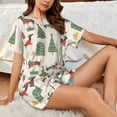 thumbnail image 4 of Honeii Christmas Dachshund Dog for Women's Summer Pajama Set featuring Soft Short Sleeve Shirt & Matching Bottoms with Convenient Pockets for Relaxed Home Wear-Small, 4 of 6