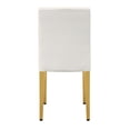 thumbnail image 6 of 4-pack black PU dining chairs: ergonomic buckle backrest, 35 inches high, golden metal legs, a low-key luxury choice., 6 of 10