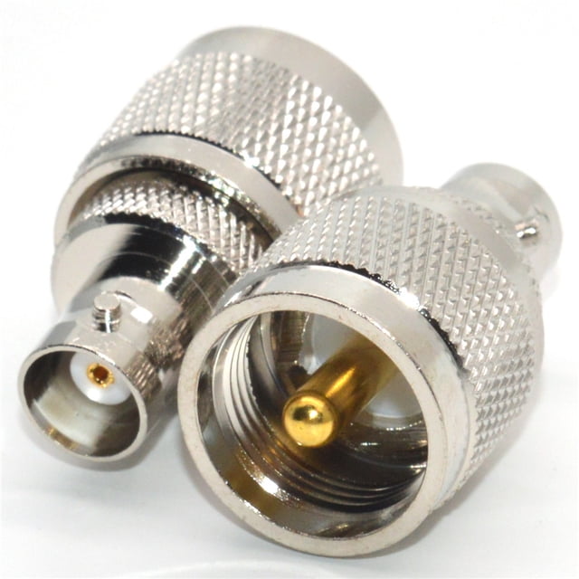 Conector coaxial UHF BNC PL259 UHF macho a BNC hembra adaptador de antena de radio amateur para SO239/antenas RF/dispositivos LAN inalámbricos/cable coaxial/radio Wi-Fi paquete de 2