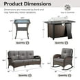 thumbnail image 2 of OPOHORO 5 - Pieces Patio Furniture Set with 43" Rectangular Fire Pit Table, Outdoor Conversation Sets with Glider Chairs and Glass Side Table, for Garden Lawn Balcony, Gray Cushion, 2 of 19
