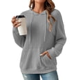 thumbnail image 2 of kamemir Hoodie Women Women's Oversize Sweatshirts Reverse Seam Long Sleeve Crewneck Jackets Casual Pullover Fall Winter Coat 2025(Grey,S), 2 of 6