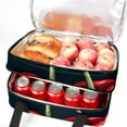 thumbnail image 5 of Cherry Double Layered Insulated Lunch Bag with Two Compartments, Large Capacity, Handheld Portable, 7.1x11.4x16.1 Inches, 5 of 6