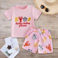 thumbnail image 2 of Summer Boys Girls 2 Piece Outfits Boys Short Suit Adorable Crocodile Summer Vibes Print T-Shirt and Plaid Shorts Outfit, 2 of 7