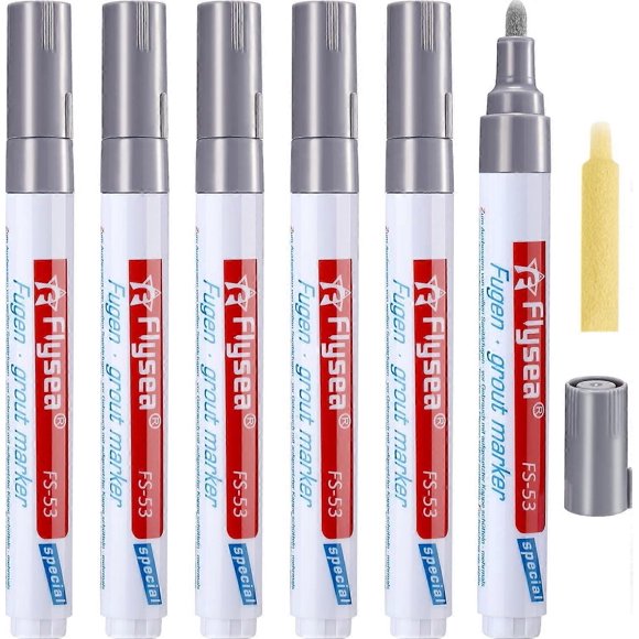 Tile Grout Pen Wall Grout Restorer Pen Repair Marker Grout Filler Pen for Wall Tile Restoration Bathroom Floor (Light Gray)