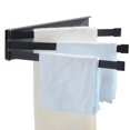 thumbnail image 5 of 3 Swing Arms Towel Holder Wall Mount Towel Rack Dish Rag Dishcloths Washcloth Storage Organizer Hanger Swivel Hand Towel Bar(black), 5 of 5