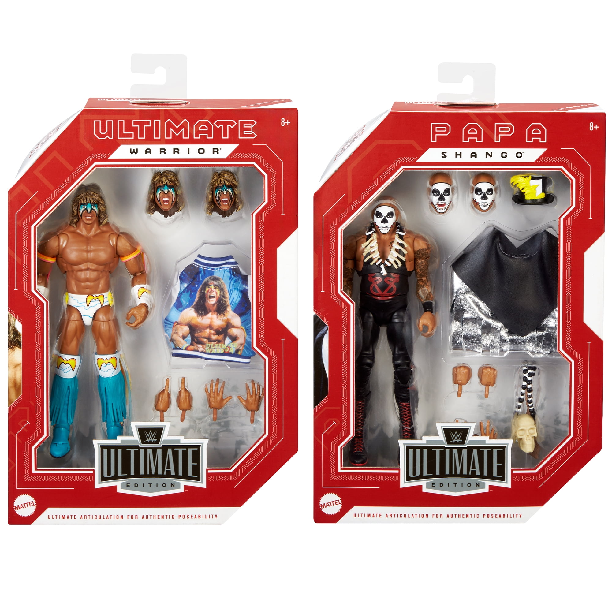 Papa Shango & Ultimate Warrior - WWE Ultimate Edition 2-Pack Exclusive Mattel WWE Toy Wrestling Action Figures