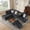 Dark grey, variant on BSHTI 94.49" L-Shaped Modular Sectional Sofa with Storage Ottoman & Cup Holders – Corduroy Upholstery, Tufted Seat, Nail-Head Trim, Solid Wood & Iron Frame, 5 Colors