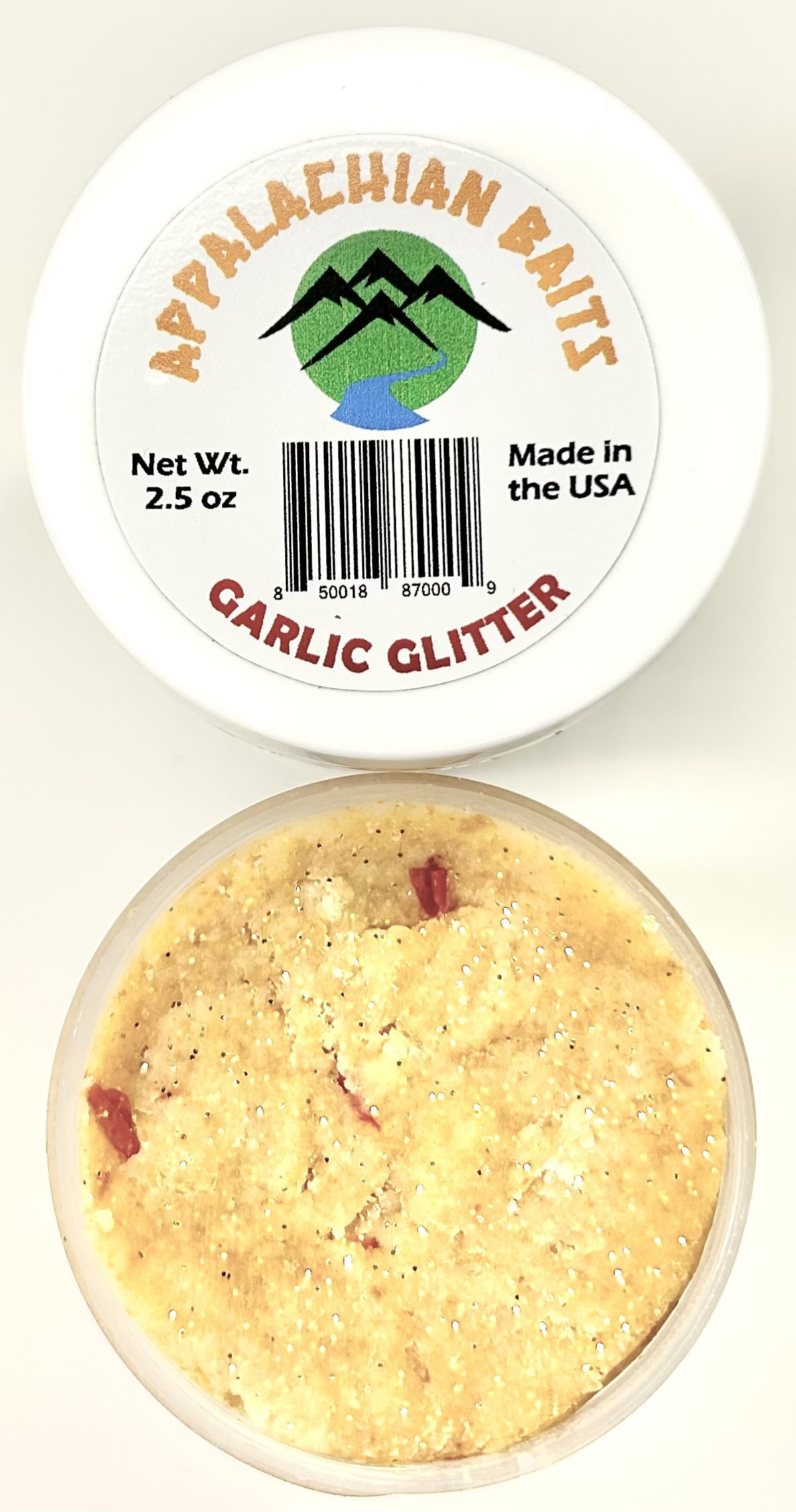Appalachian Baits Garlic Glitter Soft-Sinking Trout Fishing Dough Bait, 2.5  oz 
