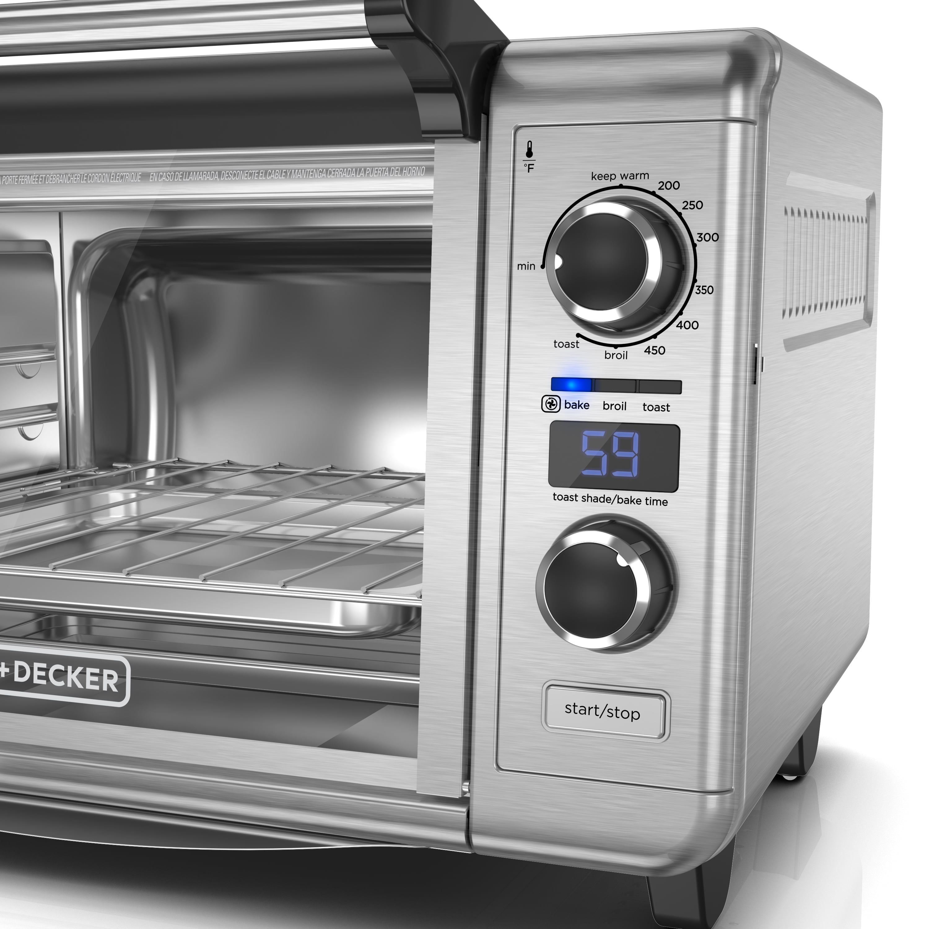 BLACK+DECKER 6-Slice Convection Countertop Toaster Oven, Stainless  Steel/Black 708702687870 