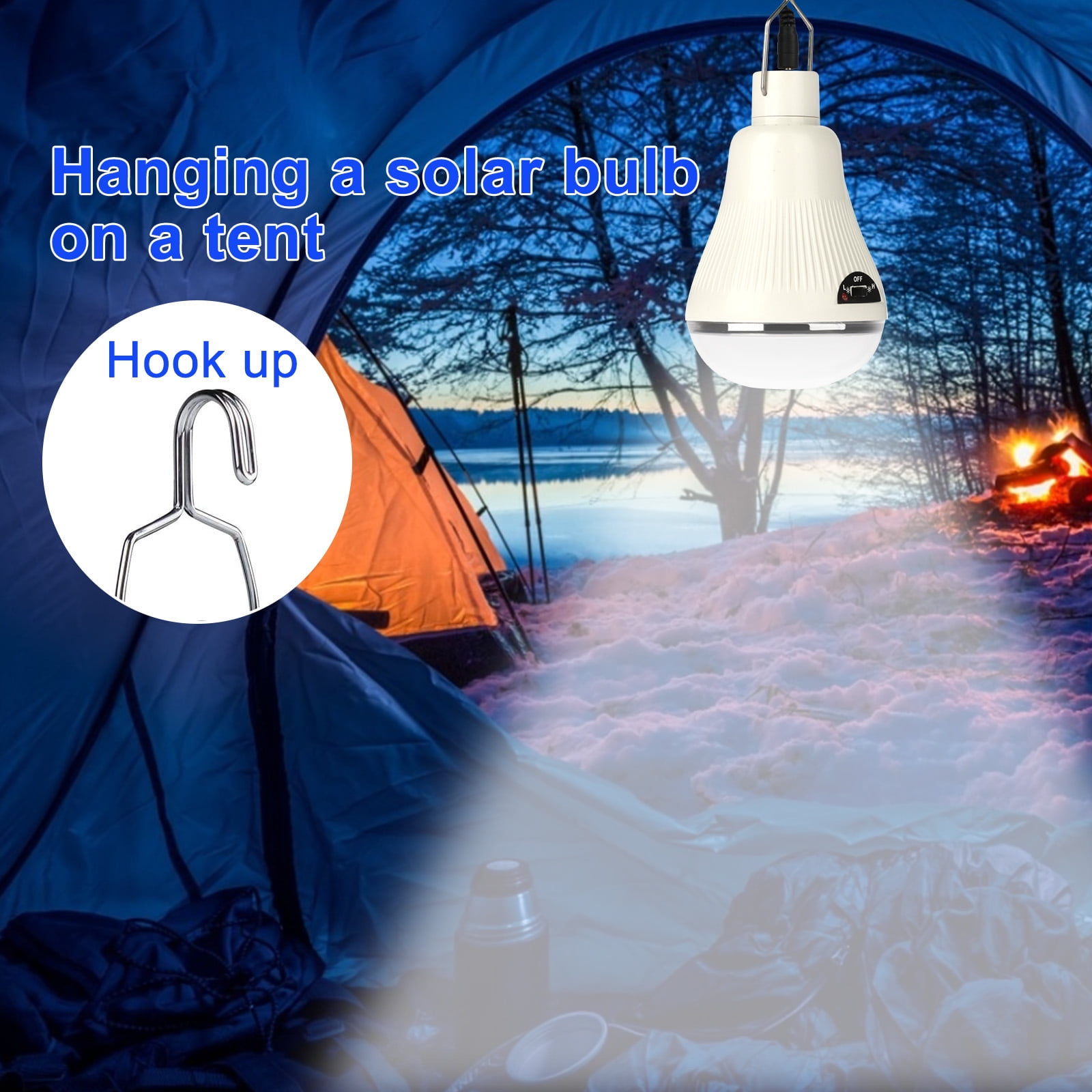 Portable Solar Power LED Bulb Lamp Outdoor Lighting Camping Tent Fishing Lamp 