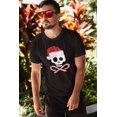 thumbnail image 3 of Old Glory Mens Skull And Cross Candy Canes Santa Short Sleeve T Shirt, 3 of 5