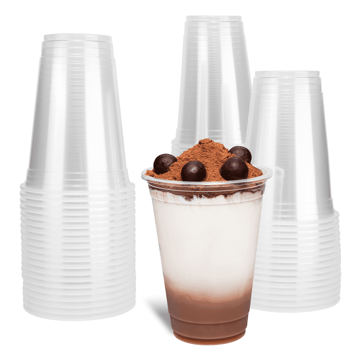 YOCUP 16 oz Clear Round Bottom PP Plastic Cup (95mm rim) - 1000/Case