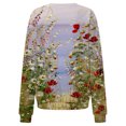 thumbnail image 5 of Pompotops Femmes Casual Imprimé Col Rond Pull Manches Longues Sweats Blouse T-shirt Tops, 5 of 5