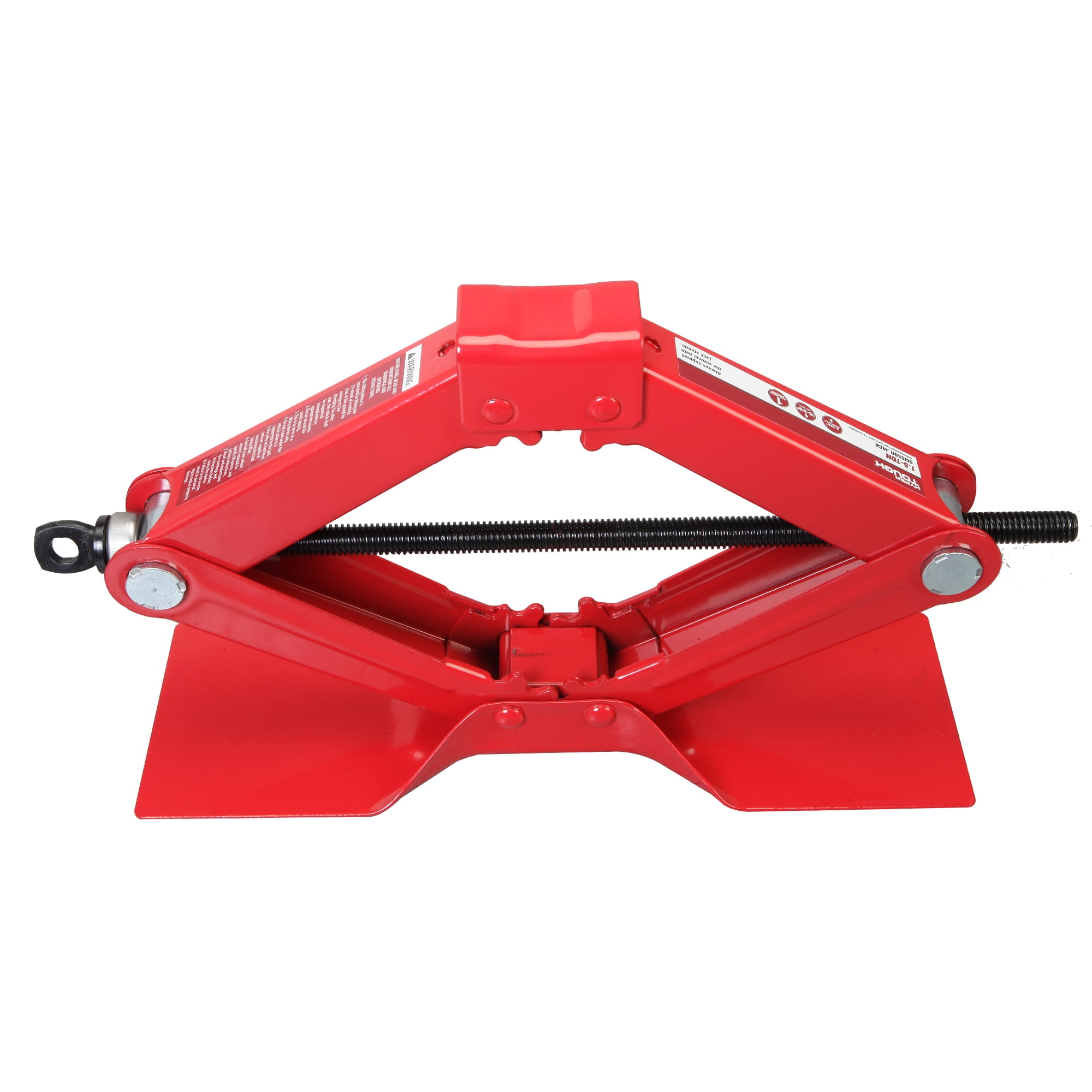 Hyper Tough 1-1/2 Ton Scissor Jack with Large Base Red - T10152W