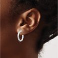thumbnail image 3 of Sterling Silver Rh-Plated 3X15mm Non-Pierced Hoop Earrings (21 X 21) Made In Turkey qe8561, 3 of 5