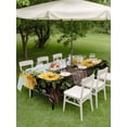 thumbnail image 4 of Outdoor Tablecloth with Umbrella Hole for Patio/Picnic/Party/Camping, Spring Floral Waterproof Table Cloth Rectangle Table Cover Washable, Yellow Roses Leaves Pastoral Botanical Farmhouse (52"x 70"), 4 of 8