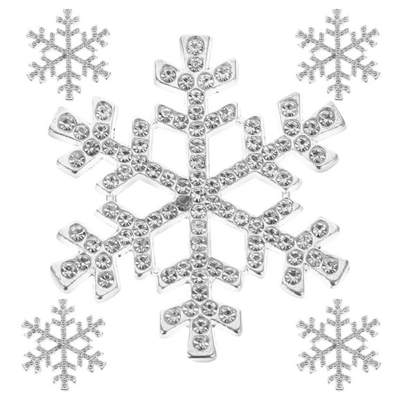 Uonlytech 5pcs SnowFlake Buttons for Crafts Alloy Decorative Items DIY Activities White