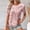 Pink, variant on Women Lace Crochet Shirt Short Sleeve Crew Neck Double Layer Oversized Daily Wear Summer Breathable Soft Tee Comfort Casual Elegant Top