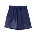 thumbnail image 4 of Riforla Suit Shorts Casual Wide Size Cropped Pants Shorts for Women Blue L, 4 of 5