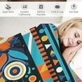 thumbnail image 3 of JEUXUS Boho Exotic Down Flannel Throw Blanket,All Season Bohemian Aztec Bed Blanket Modern Geometric Fuzzy Blanket for Bed Sofa Couch,Bedroom Decor Southwestern Plush Blanket Throw, 3 of 6