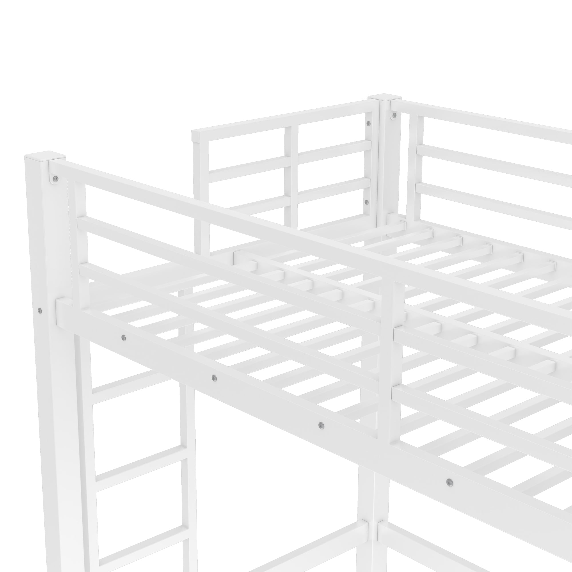 Miniyam Twin XL Metal Loft Bed with Ladder and Guardrails, Space Saving Elevated Bed for Small Bedroom, Black