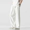 thumbnail image 6 of Mens Casual Baggy Pants Elastic Waist Loose Soft Trousers Solid Color Straight, 6 of 11