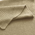 thumbnail image 3 of Cotton Cable Knit Throw Blanket for Couch Sofa Chair Soft Knitted Throw Home Decorative Khaki 60"x78", 3 of 6