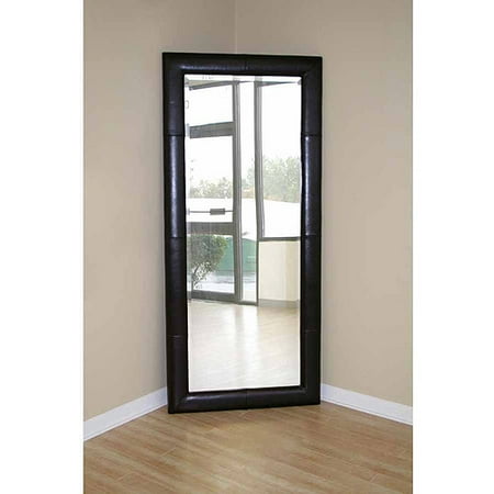espresso leather leaning floor mirror walmart com espresso leather leaning floor mirror walmart com