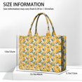 thumbnail image 3 of Large Capacity Tote Bag,Yellow Lemon Fruit Flowers Pink Pattern Handbag Fashion Luxury Tote Bag,15.7"x13"x 5.1" Inches,Laptop Compatible, 3 of 6
