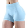 thumbnail image 2 of Blue Women's Yoga Shorts, High Waist Biker Shorts For Women No Front Seam Soft Hidden Butt Scrunch Shorts Yoga Workout Gym Shorts,Women's Yoga Shorts XS, 2 of 5