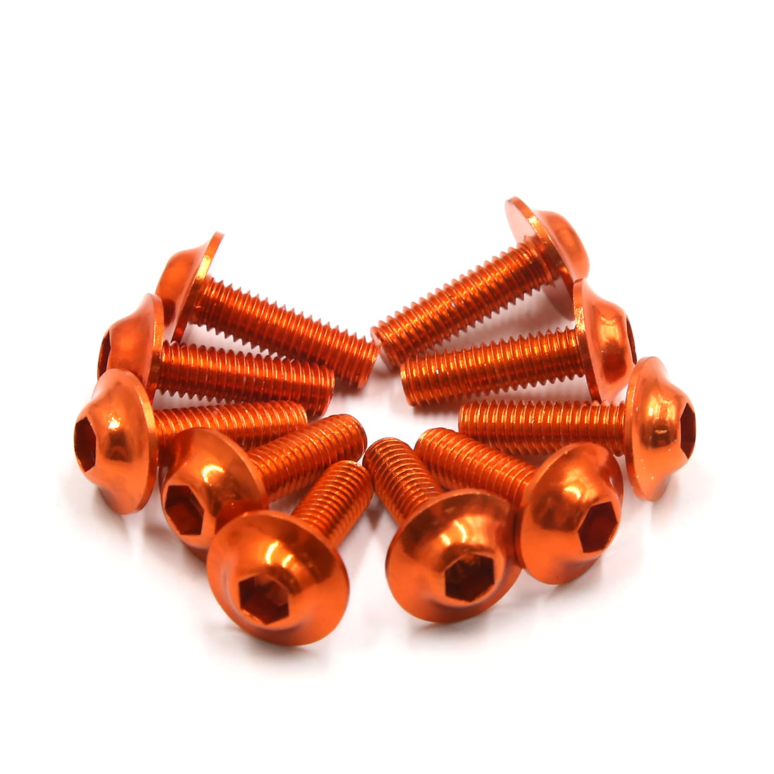 uxcell 10PCS M6 X 20mm Orange Hexagon License Plates Fairing Bolts Screw for Motorcycle 