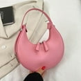 thumbnail image 4 of Half Moon Commute Bag Fashion Underarm Hobo Bag Solid Color for Weekend Vacation, 4 of 10