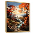 thumbnail image 2 of Designart "Orange Tree Maple Euphony Landscape II" Floral Floater Framed Canvas Print, 2 of 7