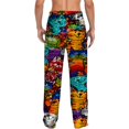thumbnail image 2 of Men's pajama pants with vibrant， abstract cat print， soft home pajama pants， casual and comfortable loose fit pajama pants， elastic waistband， the ideal gift for birthdays and holidays., 2 of 10