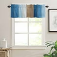 thumbnail image 2 of Brown Blue Ombre Kitchen Valances for Windows 60x18 Inch Kitchen Curtains Valances Rod Pocket Vintage Country Wooden Bathroom Window Valances for Window Treatment Decor, 2 of 6