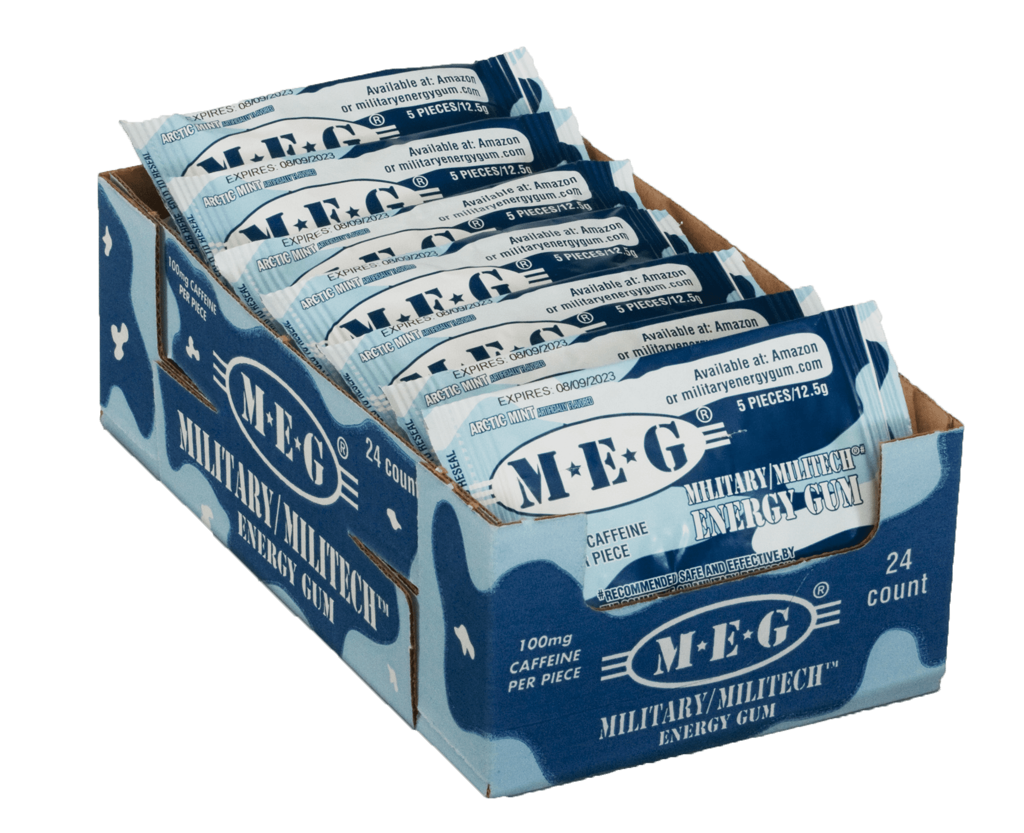 MEG - Military Energy Gum | 100mg of Caffeine Per Piece + Increase ...