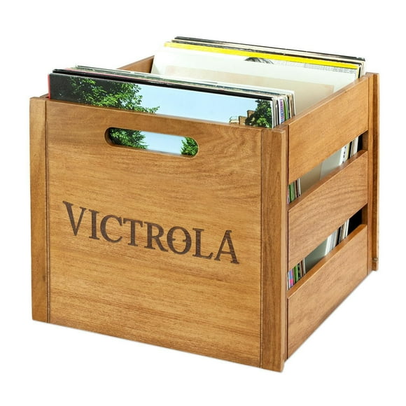 Victrola Wooden Record and Vinyl Crate