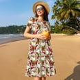 thumbnail image 4 of Balery Christmas Hat bear Vestidos sueltos de manga corta para mujer, vestidos de verano 2025, vestidos casuales de corte A con vuelo., 4 of 6